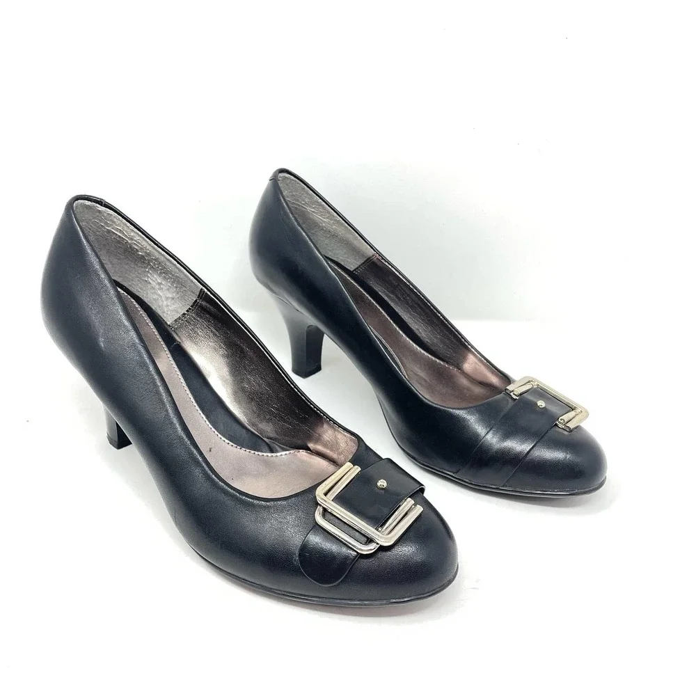 Euro Soft by Sofft Amberly Black Heels Genuine Leather Size 9.5